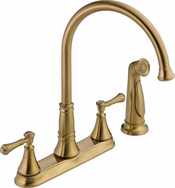 Delta 2497lf Champagne Bronze Cassidy Side Spray Kitchen Faucet for