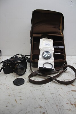 VINTAGE Mamiya ZE 35mm Film Camera w/Mayima-Sekor E 50mm f1.7 Lens Leather Case