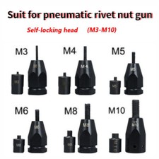 Pneumatic Self-lock Nut Gun Head Rivet Pull Setter M3/4/5/6/8/10 Air Rivets Nut