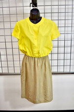 Martin Grant Paris Yellow Silk Multicolor Cocktail dress Size 38 / 4 on Sale ry