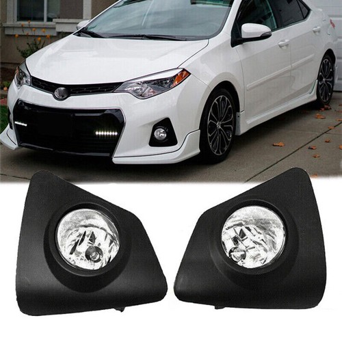 Primed Black Front Bumper Cover + Grille + Fog Lights For 2014-2016 Toyota Corolla L/LE – Easy Install, 3-Month Warranty