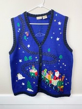 Bobbie Brooks Women's Christmas Vest Ugly Sweater 16W/18W Plus Santa Vintage