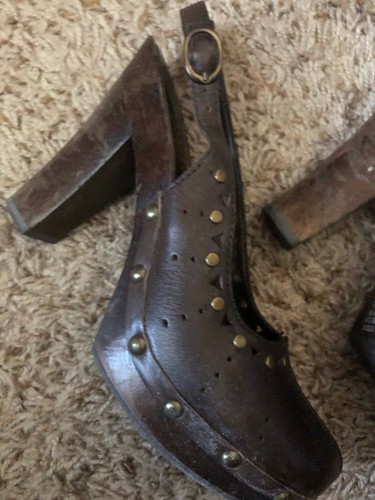 Dr. Scholls SPLIT US Chestnut Brown SlingBack Close Toe Laser Cut Shoes Size 7 M - Picture 3 of 10
