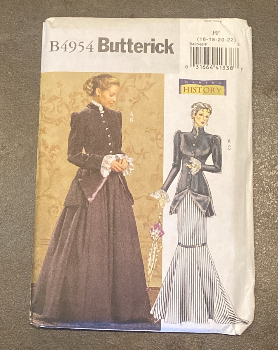 Butterick B4954 Edwardian 16-22 Sewing Pattern Steampunk 1900s My