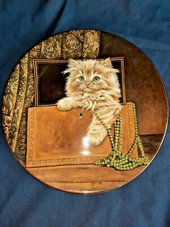 Royal Worcester Decorative Plate Purrfect Treasure Kitten Classics