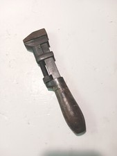 Antique P. S & W Co. Stronghold Wood Handle 8” Pipe Wrench Made in USA