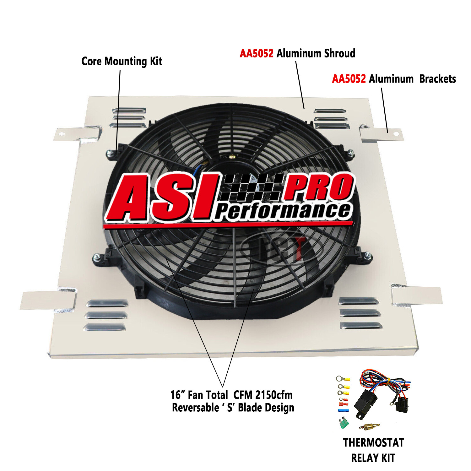 Radiator Electric Fan+Shroud Kit For 2007-2017 Jeep Wrangler JK 3.6L 3.8L V6-image