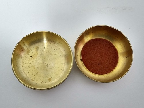 Paul Gooderham Gailey Pottery Brooch + Brass Ceramic Trinket Pot British Studio - Picture 8 of 9