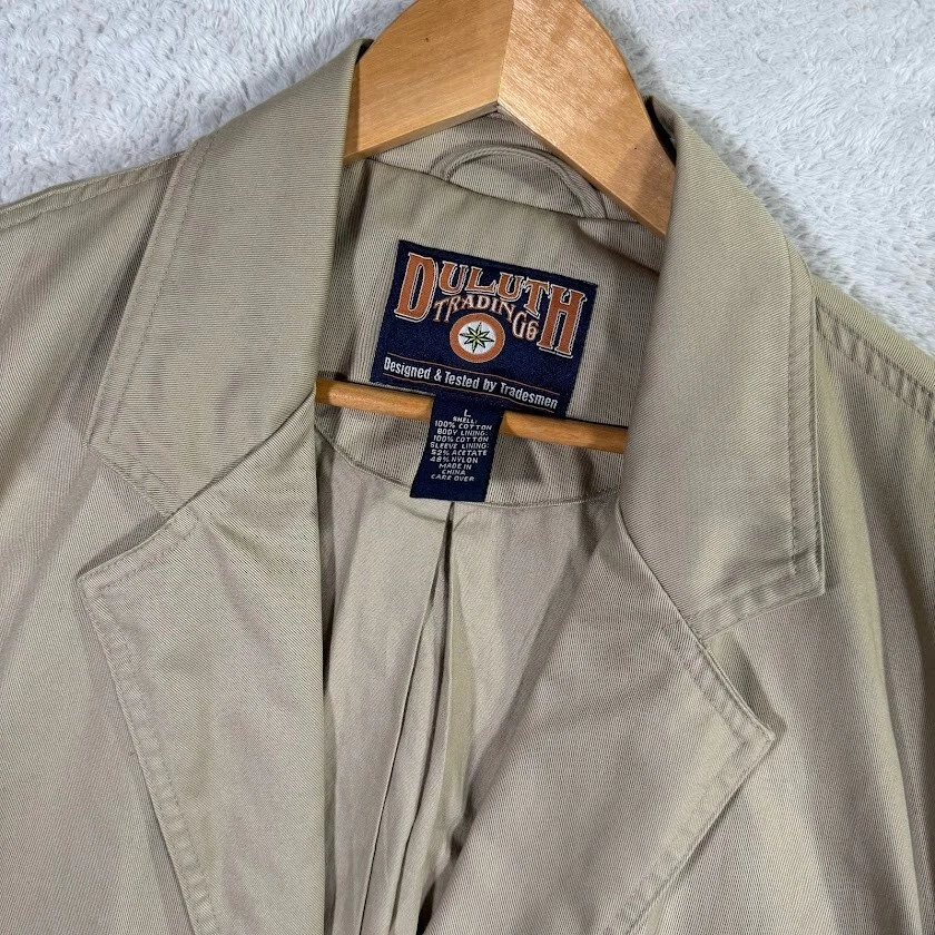 Duluth Trading Co Mens Large Chore Jacket Work Blazer Khaki Beige Rugged Elbow - Image 2 of 4