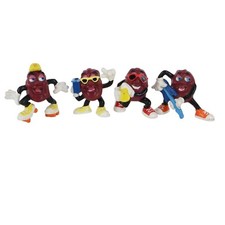 Vintage 1988 California Rasins Figures Lot Of 4 Hardees PVC Toys Skater Surfer