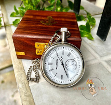 Watch elgin vintage pocket Collectible Antique Brass Pocket Watch W/ Box GIFT