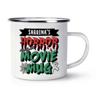 Personalisiert Horror Film Becher Emaille Tasse Halloween Mum Dad Schwester Oma