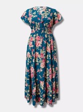 TORRID Maxi Dress Smocked Waist Blue NWT New 4X