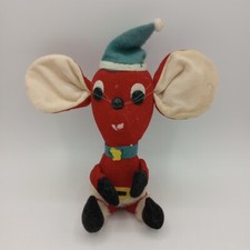 Vintage Dakin Dream Pets Christmas Mouse Santa Claus Elf Made in Japan
