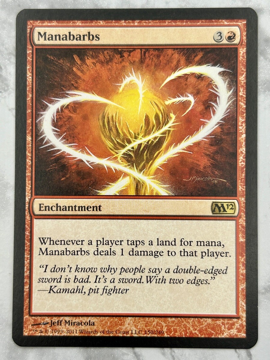 Manabarbs 1x FOIL MTG M12 Magic 2012 Core Set Rare MINT red Manabarbs 1x FOIL MTG M12 Magic 2012 Core Set Rare MINT red