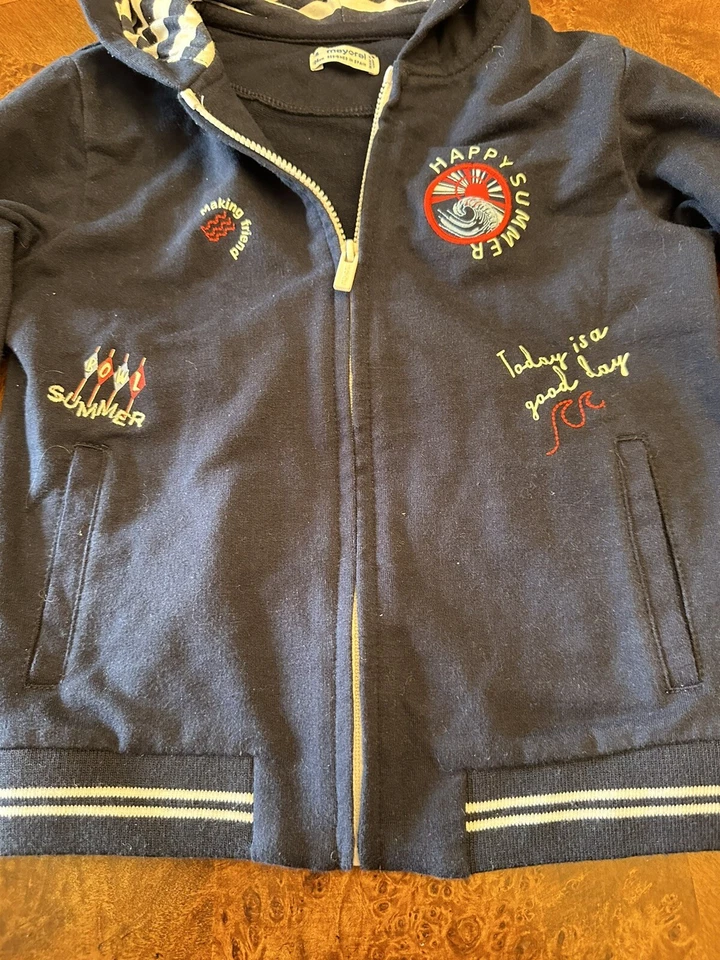 SUDADERA CON CAPUCHA MAYORAL NIÑOS DISEÑO 4Y EN ESPAÑA CREMALLERA COMPLETA Foto 4 de 4