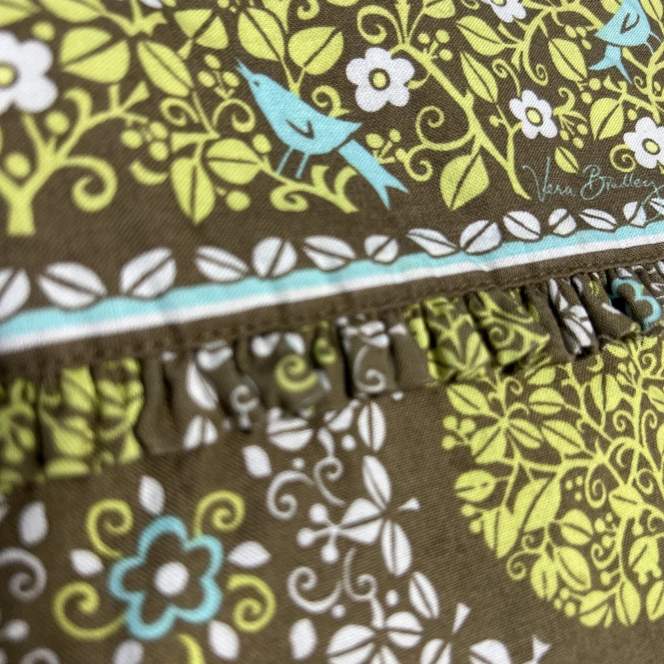 VERA BRADLEY Vntg Apron – Olive Green & Aqua Medallion Print – Retro Full Bib - Image 4 of 4