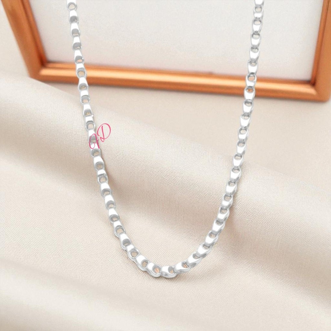 Unisex Platinum Chain Designer Width 4 MM Length 20 Inch Necklace PT950