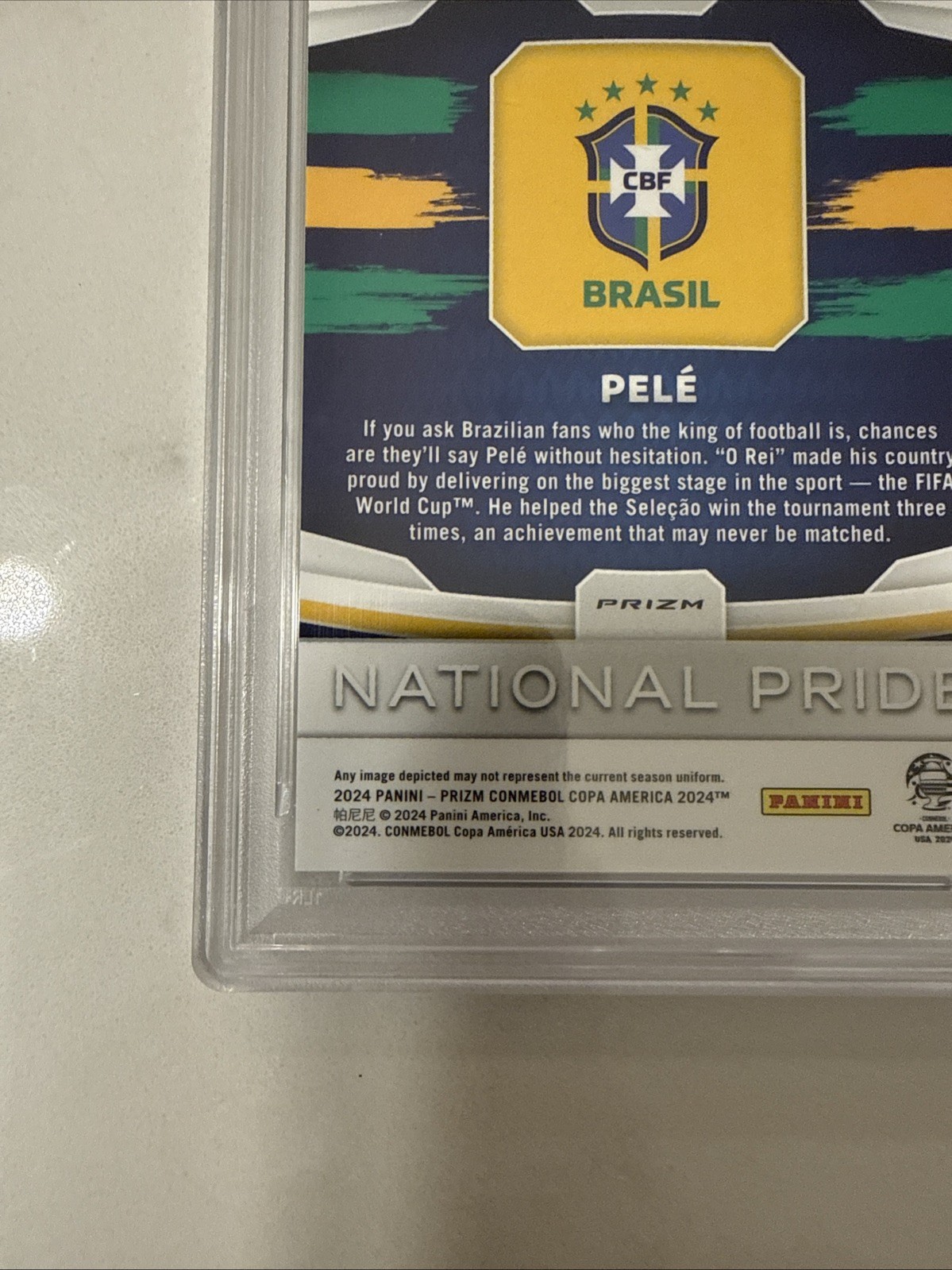 2024 PANINI PRIZM COPA AMERICA PELE NATIONAL PRIDE #8 SSP CASE HIT PSA 10 view 10