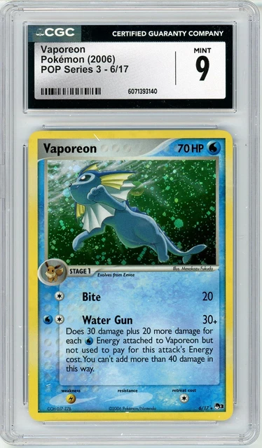 Pokemon Vaporeon #6 Pop Series 3 Holo CGC 9 Mint