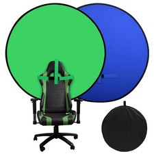 Portable Blue Green Screen Chair, 57 in Greenscreen Backdrop with Stand 2-in-...