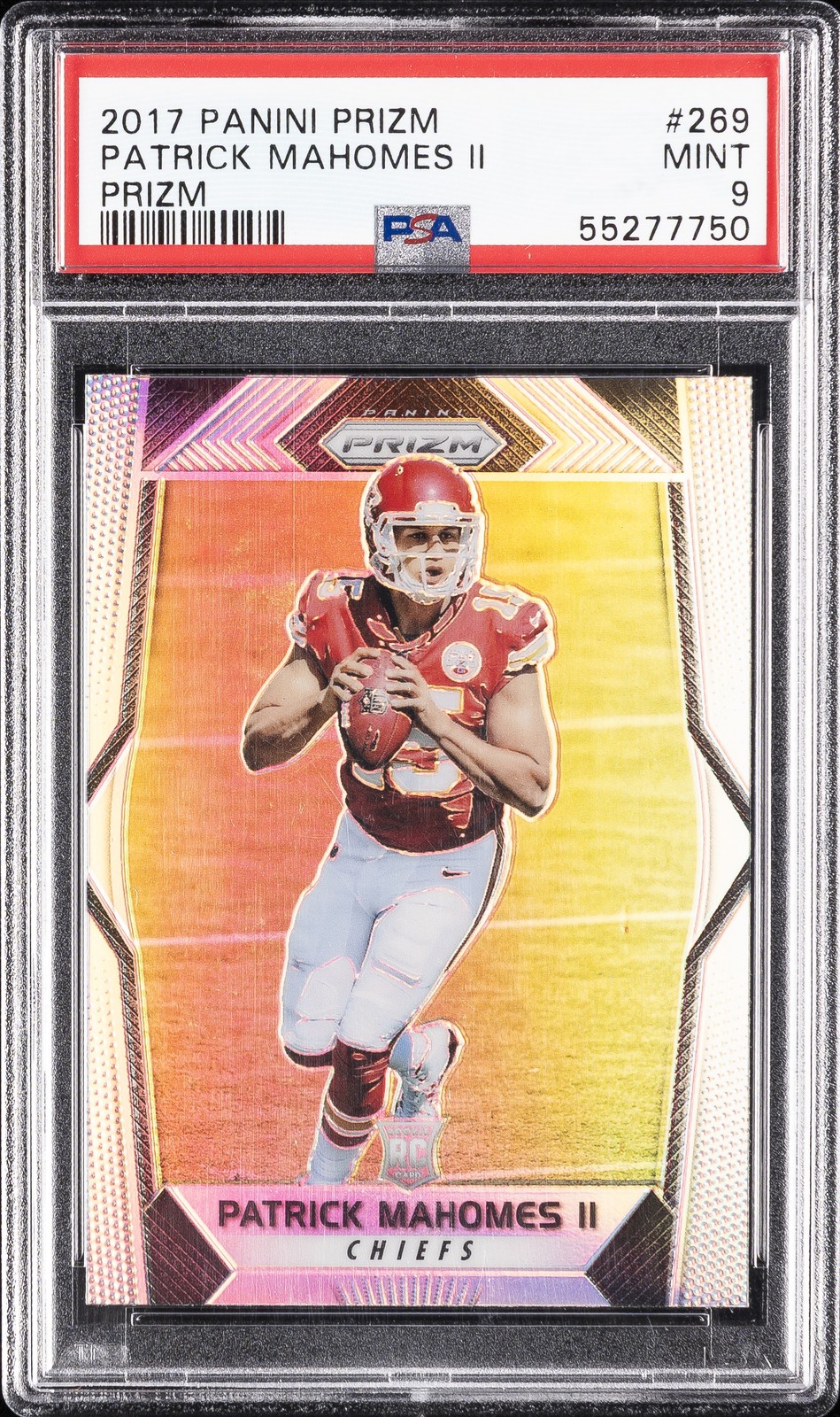 2017 PANINI PRIZM PRIZM #269 PATRICK MAHOMES II ROOKIE RC PSA 9