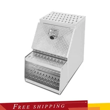 Aluminum Side Storage Saddle Step Tool Box For Semi Truck 18" x 28"x25" Lockable