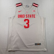 Nike Elite Ohio State Buckeyes DJ Carton Basketball Jersey Mens Large Grey SEWN