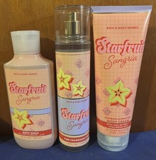 Bath  Body Works STARFRUIT SANGRIA Body Wash, Body Mist  Body Cream - 3 pc Set
