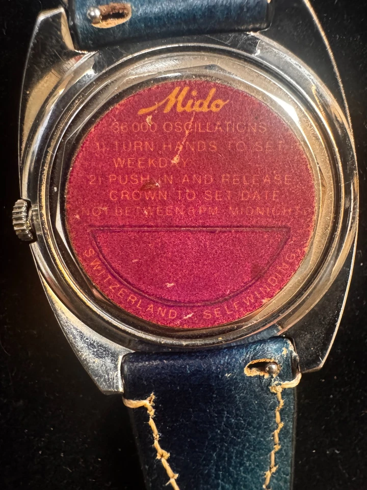 Reloj Automático Vintage Mido Coral Star Datoday Hi-Beat 36000 Pegatina Original Foto 2 de 4
