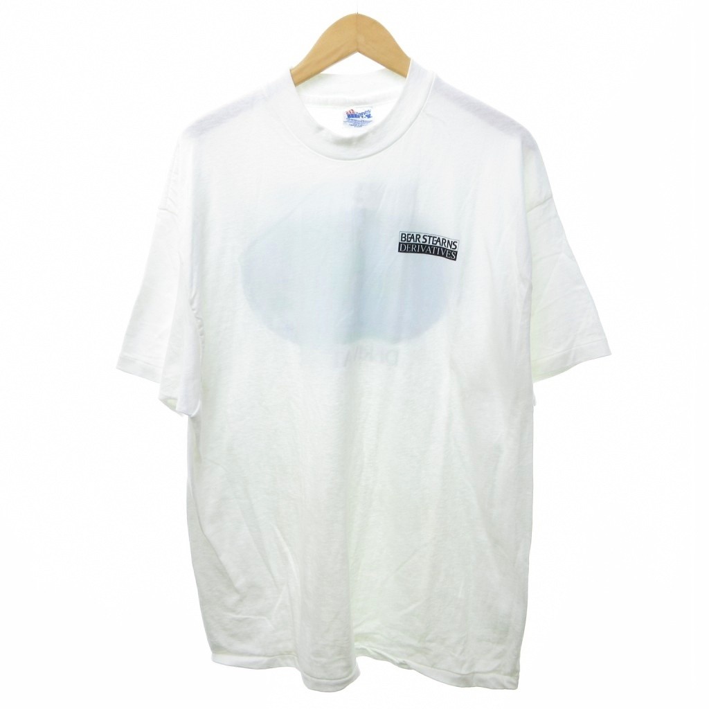 Hanes BEAR STEARNS DERIVATIVES T-shirt cut and sew short sleeve crew neck globe