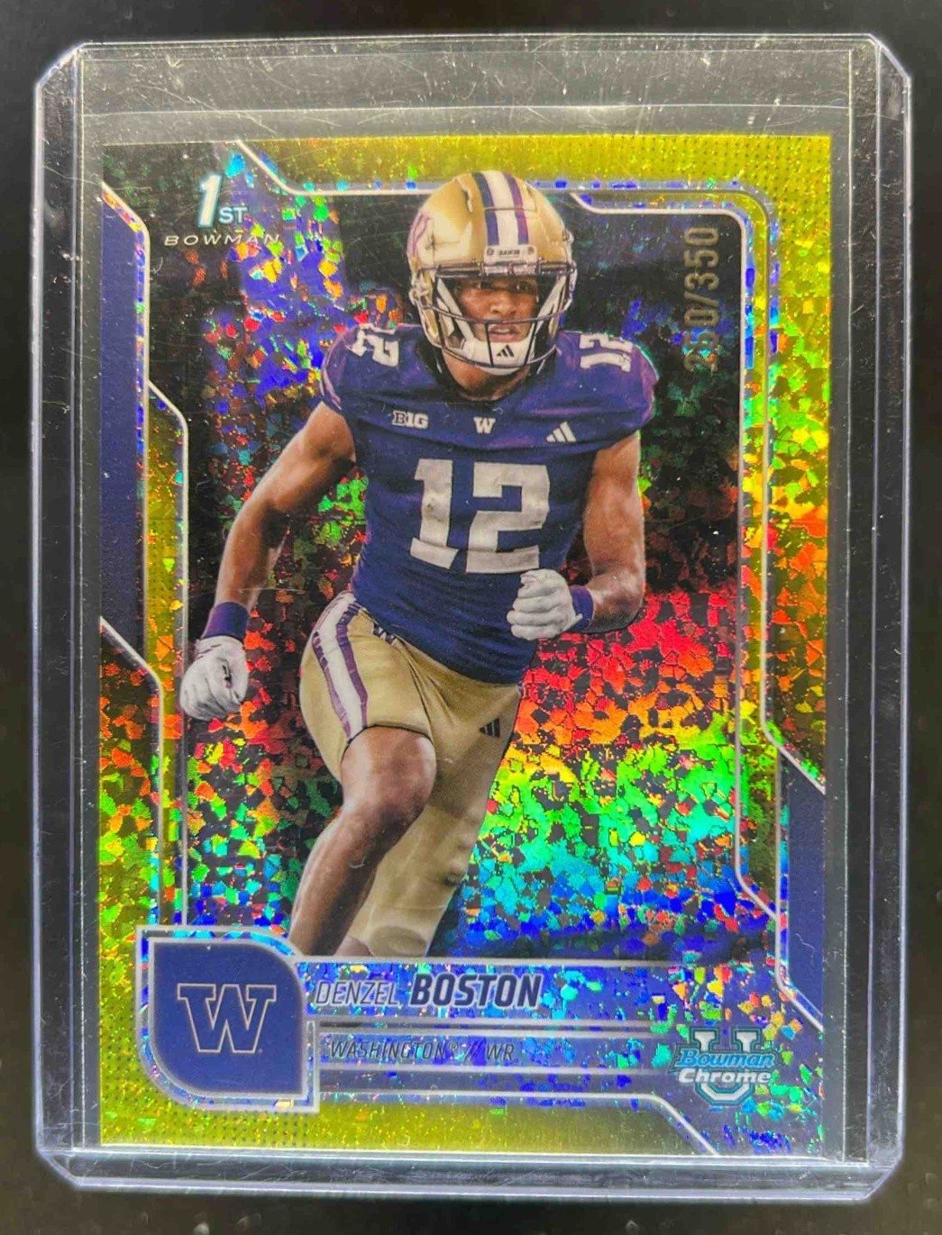 2025 Bowman Chrome U Denzel Boston Yellow Mini-Diamond Refractor 1st #260/350