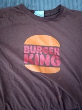 Burger King Crew T-Shirt Medium Brown Logo Employee Uniform Whopper BK
