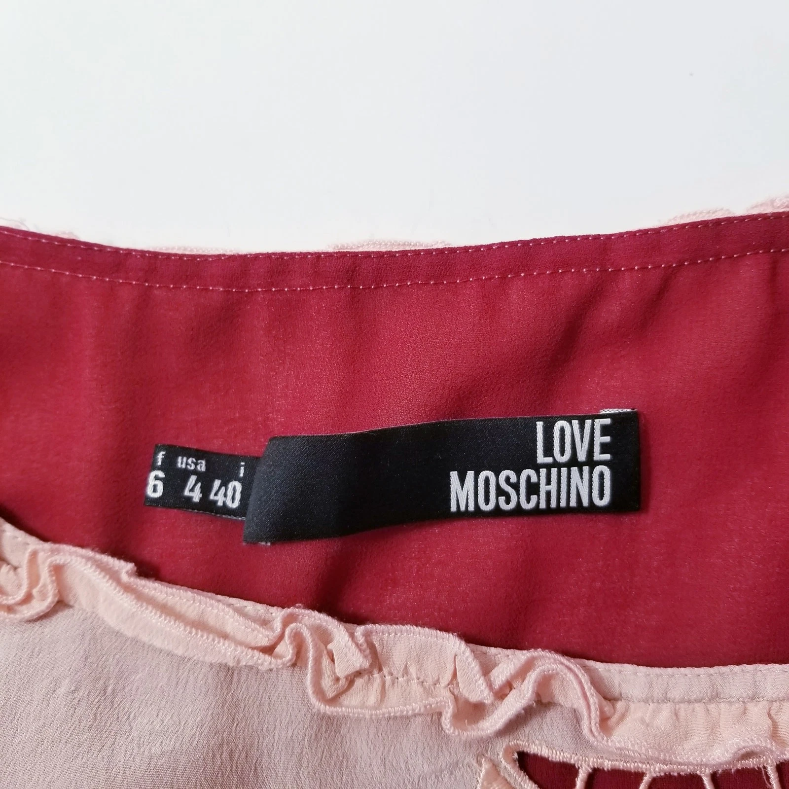 Abito donna Love Moschino taglia 4 ricamato borchie rosa blush