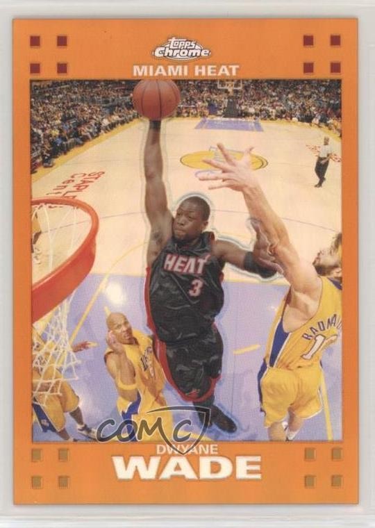 2007-08 Topps Chrome Orange Refractor 150/199 Dwyane Wade #3 HOF 4at