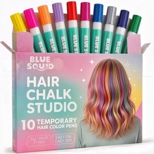 Blue Squid Hair Chalk for Girls Pens ? 10 1 Count (Pack of 10), 10