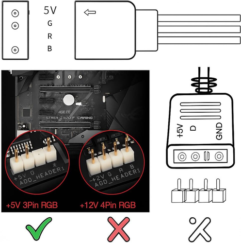 ARGB Extension Cable 30cm 3 Pin 5V Addressable RGB Splitter for PC Fans LED - Afbeelding 3 van 6