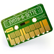 Synth-a-Sette Pocket Analog Synth, Cassette Sized Portable Keyboard, Music Maker