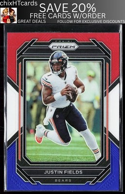 Justin Fields 2022 Panini Prizm - Red White and Blue #47 Chicago Bears