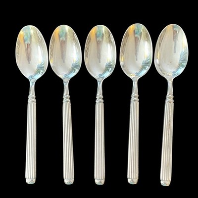 5 Hampton Silversmiths MONUMENT Oval Soup Spoon Stainless 18/10 Flatware