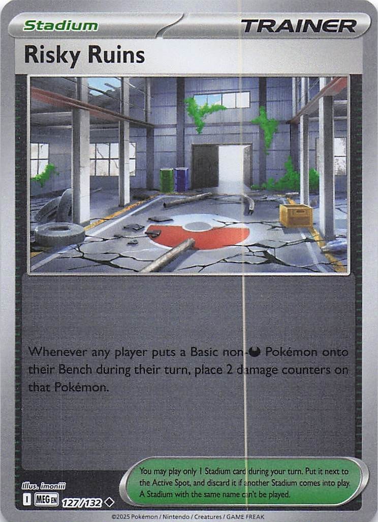 Risky Ruins #127/132 NM Reverse Holo Uncommon ME01: Mega Evolution