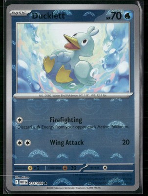 Ducklett #25/86 2025 Scarlet & Violet White Flare Reverse Holo Pokeball