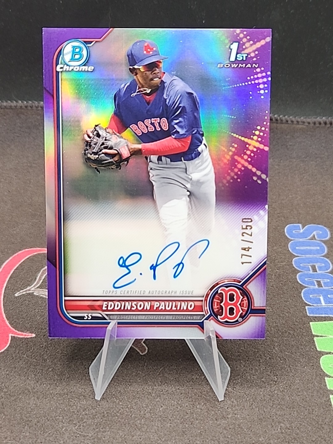 2022 Bowman Chrome Purple Refractor Auto /250 #CPA-EP Eddinson Paulino