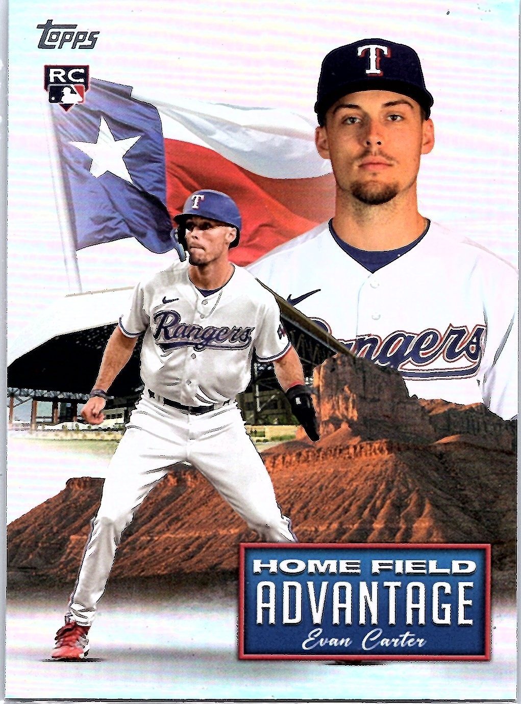EVAN CARTER 2024 Topps #HFA-13 RC Rookie Home Field Advantage Rangers A2799