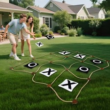 Nattork Outdoor Giant Tic Tac Toe Game Kids Adult Family, Large Outside Lawn