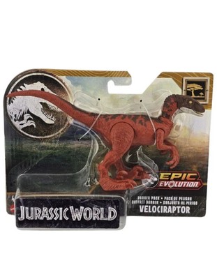 Mattel Jurassic World Epic Evolution Danger Pack Figure - VELOCIRAPTOR [Red]