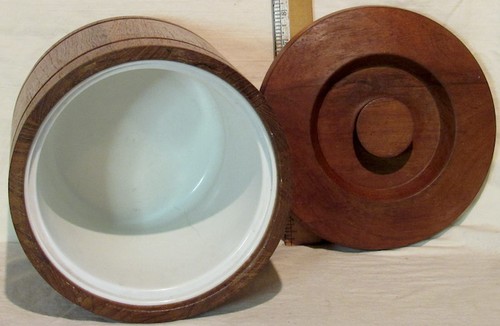 AWESOME MCM VINTAGE GOODWOOD SOLID TEAK WOOD ICE BUCKET - Picture 2 of 5