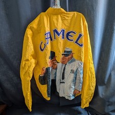 Camel Tyvek Windbreaker Jacket Men's Size XL Yellow Cigarette Promo Full Zipper