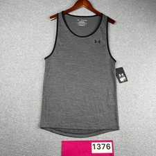 Under Armour Tech Tank Top Shirt Mens XS Gray Heather Black Lined New NWT