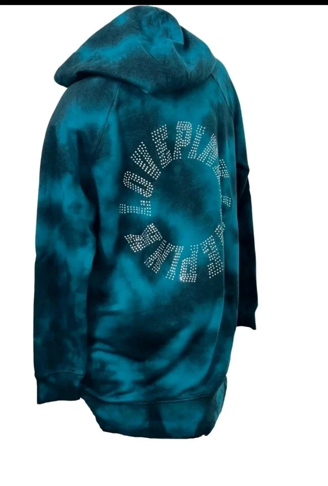 UNDERCOVER Victoria's Secret Rosa Felpa Abito Strass Felpa Pullover Tie Dye XL